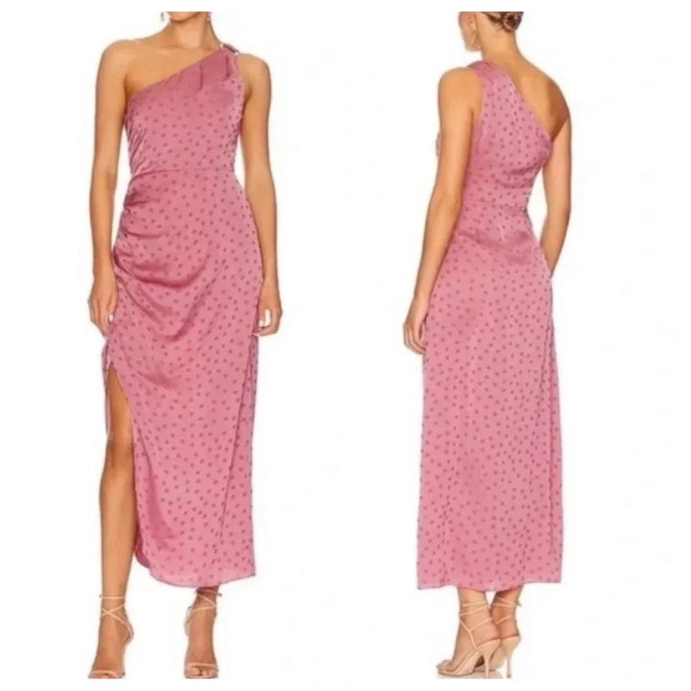 Favorite Daughter Pink One-Shoulder Midi Dress